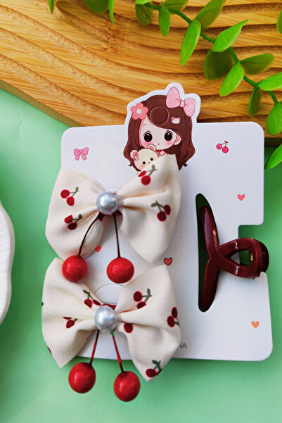 Nisankids Girl's Dangling Bow Cherry Buckle 1 Piece Latch Buckle