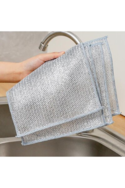 OEM Set of 10 Non-Scratch Double-Layer Abrasive Cloths, 20x20 cm, Silver