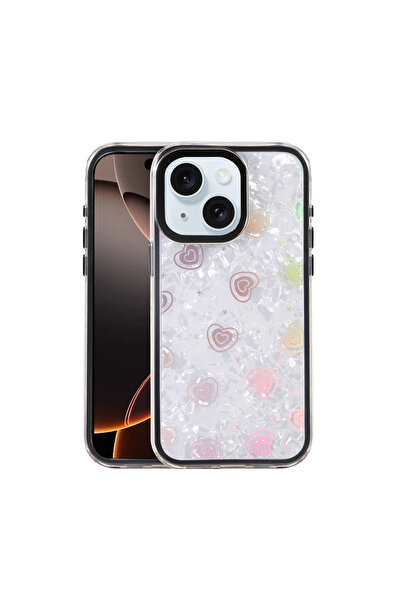 Marsilyan غطاء آيفون 14 لومي منقوش - أسود