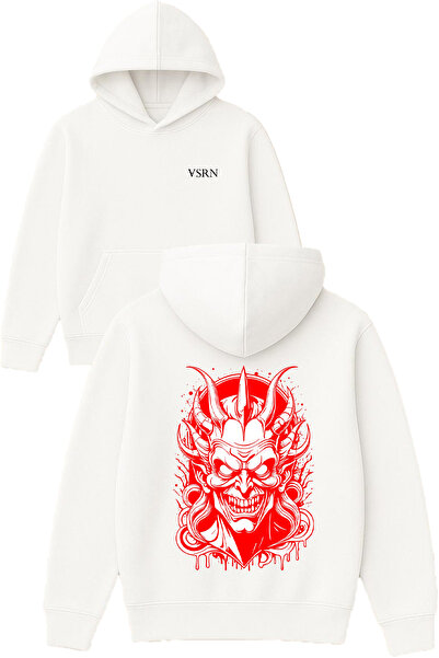 VSRN Džemper sa kapuljačom u velikom izgledu sa printom Devil Design
