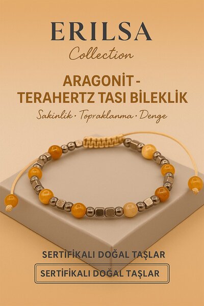Erilsa Sertifikalı Aragonit Doğal Taş Bileklik - Sakinlik Topraklanma Denge Taşı