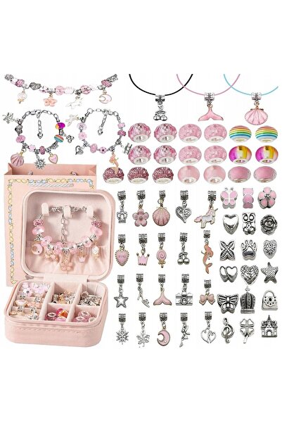 İSP Likesmart Princess Jewelry Creative Bracelet Kit with Storage Box and Gift Bag, 69 Pieces