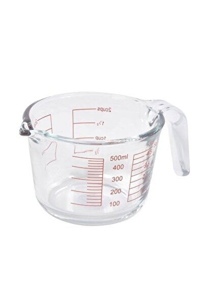 AVA Glass Measuring Cup, Transparent, Biosilicate, Heat Resistant, with Handle – 500 ml