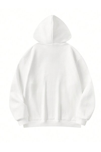 PALPİTO Women's White Pepe London Printed Hooded Hoodie Sweatshirt