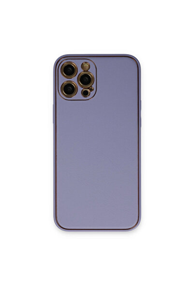 Marsilyan iPhone 12 Pro Case Coco Leather Silicone Cover - Light Lilac