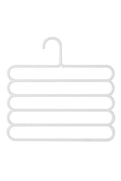 RABY Cuier multifuncțional - 5 sloturi pentru pantaloni, eșarfe și cravate, alb