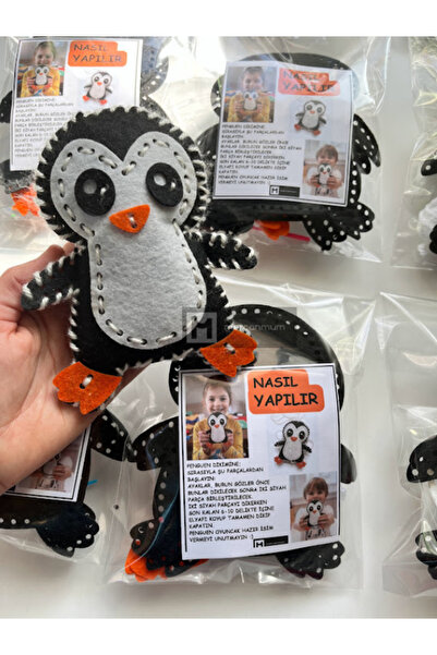 mercanmum 1 adet PENGUEN FİGÜRÜ KENDİ OYUNCAĞINI YAP/23 NİSAN /KARNE HEDİYESİ