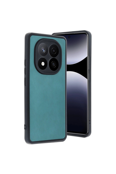 eco port غطاء حماية Redmi Note 14 Pro 5G Aras جلد - أخضر فاتح مع حماية للكامي...