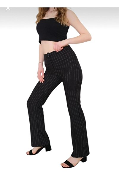 H&Z COLLECTION black and brown striped pants very good
