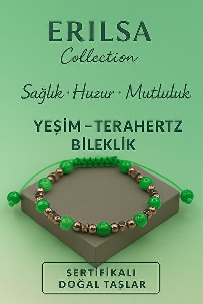 Erilsa سوار حجر اليشم المعتمد بتقنية التيراهيرتز - حجر طبيعي يمنح الصحة والهد...