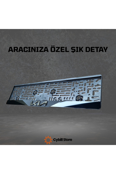 CybillStore KIA Logolu Mat Ortalı Parlak Pleksi Plakalık 2’li Set – Tüm Araçlarla Uyumlu