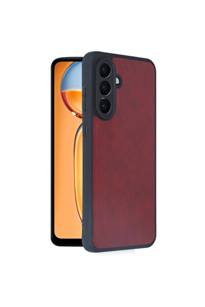 FREEDOM STOREE حافظة سامسونج جالاكسي A36 من الجلد من أراس - أحمر كلاريت