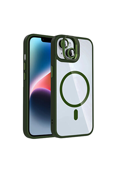 eco port غطاء جوكو آيفون 13 مع عدسة ريميم وحامل ماجسيف - أخضر داكن