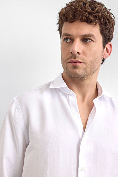 Back And Bond Ανδρικό πουκάμισο με μακρυμάνικο πουκάμισο με κανονική εφαρμογή Back & Bond Modal Blended B35W20014 101