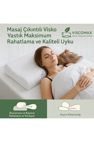 VİSCOMAX Ortopedik Visco Yastık Boyun Düzleşmesi Destekli Yastık
