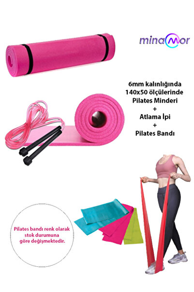 Minamor 6mm 140x50 Pembe Renk Pilates Minderi - Atlama İpi - Pilates Bandı