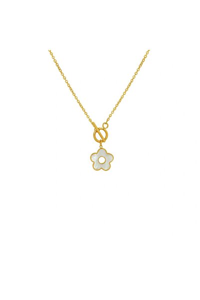 RAFINI Colier Daisy Delight - Placat cu Aur 18K, Otel inoxidabil