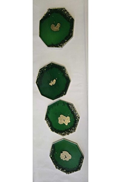 MXM Set of 4 glass holders – handmade from epoxy resin ✨