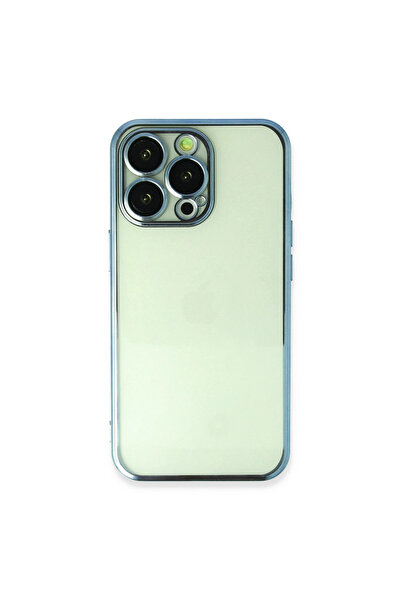 Marsilyan iPhone 14 Pro Case with Lens Silicone - Light Blue