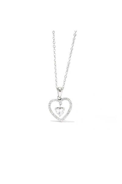 RAFINI Colier Double Heart Silver - Placat cu Aur 18K, Otel inoxidabil