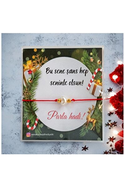 kemborn Yılbaşı şans bilekliği hediyelik yeni yıl inci bileklik 10 adet