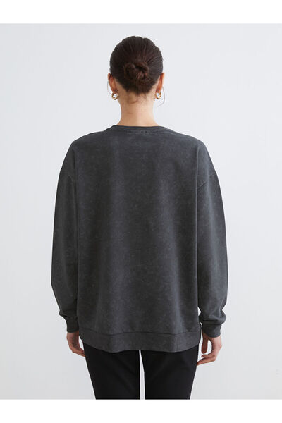 LC Waikiki Gray Crew Neck Stone Women's Sweatshirt