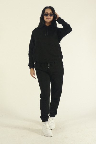 INFLUYENTE Γυναικείο χειμερινό βαμβακερό ύφασμα με πλαϊνές τσέπες με κουκούλα...