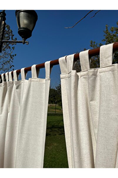 SEVCAN TEKSTİL Britli Vintage 100% Cotton Rustic Burlap Linen Curtain Single Panel Size X Length