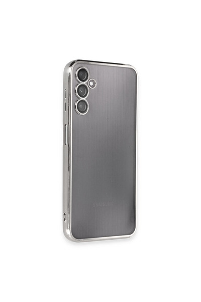 eco port حافظة سامسونج جالاكسي A14 4G من السيليكون مع حماية للكاميرا - فضي