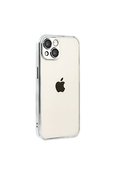 Marsilyan آيفون 15 سيليكون مع عدسة - فضي