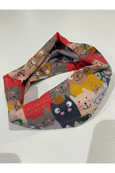 kurukafagift Boyunluk Bandana Buff Çok Renkli Gülen Kediler Temalı