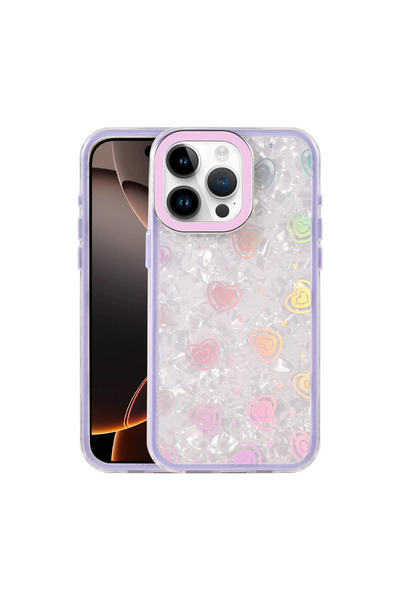 Marsilyan غطاء آيفون 14 برو ماكس لومي منقوش - أرجواني