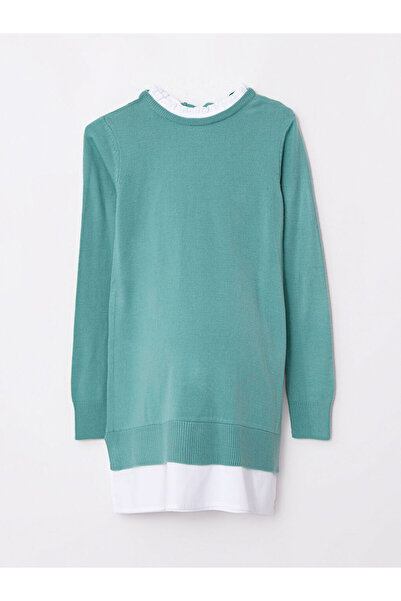 LC Waikiki Crew Neck Plain Long Sleeve Maternity Tunic