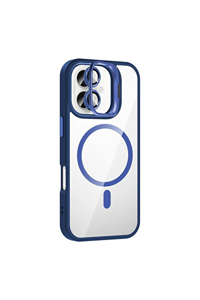 eco port غطاء جوكو آيفون 16 مع عدسة ريميم وحامل ماج سيف - أزرق داكن