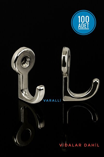 Varalli Parlak Gümüş 100’lü Metal Fincan Askısı 2 cm – Küçük Boy Dekoratif Kanca
