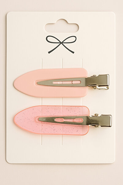 Srctech Set of 2 Hair Makeup Skin Care Clip Clamps Pink Barrettes