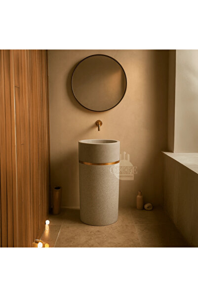 ÖZKAN Ayaklı Silindir Doğaltaş Lavabo