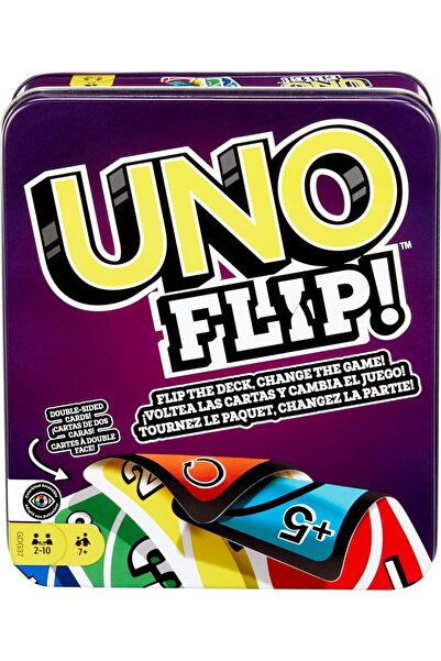 Mattel Games لعبة أونو فليب! العائلية - ١١٢ بطاقة في علبة معدنية متينة