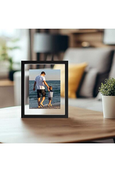 Zd Ramă MDF si plexiglas, 8x10, pentru tablouri de 5x7, 4x6, expunere pe perete sau pe masă, NEGRU