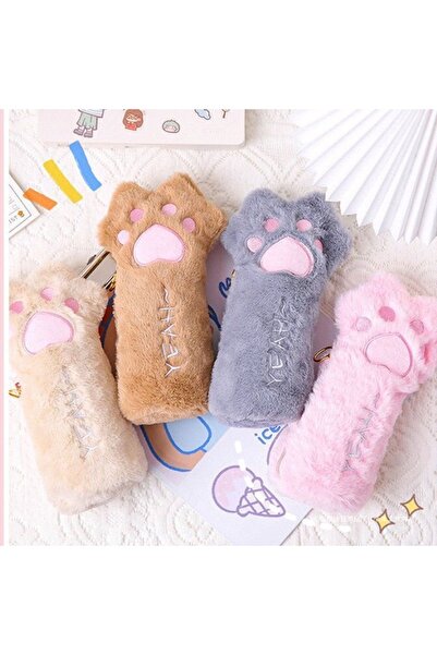 synshop Kawaii cat dog paw claw plush pencil holder pencil case makeup bag organizer luxury gift