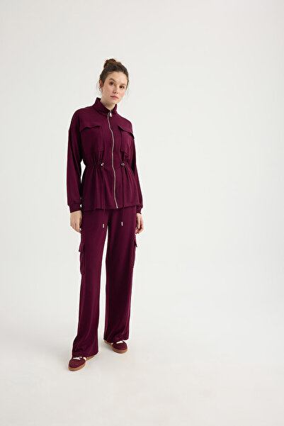 Sevilen Tekstil Bel Ruched Detail Modal Fabric Pocket Suit