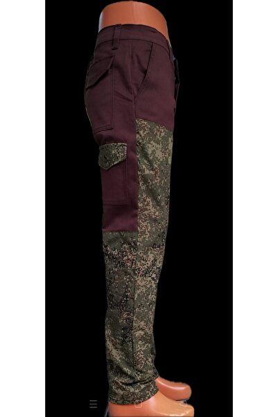 BeyzDenim Stretch Fabric Burgundy Camouflage Hunting and Walking Pants Pacalar Waterproof Large Size