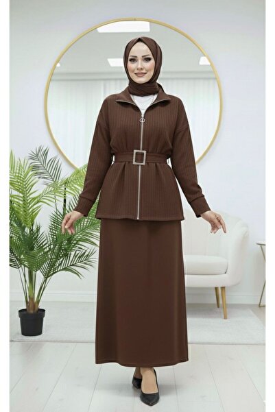 VOLT CLOTHİNG Loyşa Belt Detailed Skirt Suit