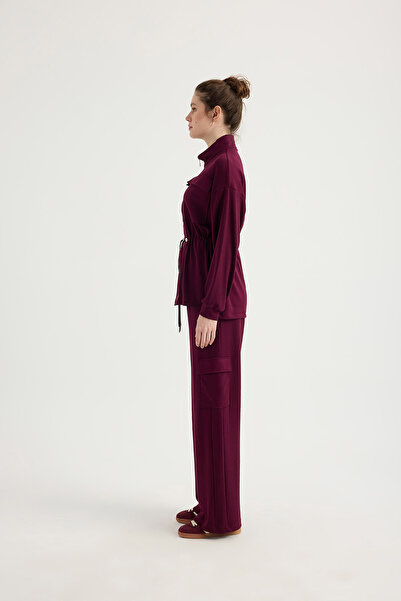 Sevilen Tekstil Bel Ruched Detail Modal Fabric Pocket Suit