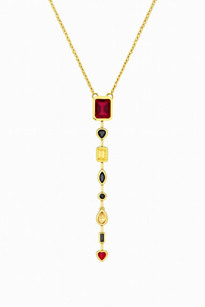 AFRODİTGOLDBUJİTERİ Çelik Gold 7 element kolye