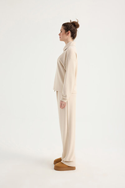 SEVİLEN Half Zipper Collar Modal Double Set