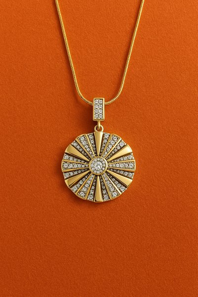 AFRODİTGOLDBUJİTERİ Gold Çark Necklace Steel