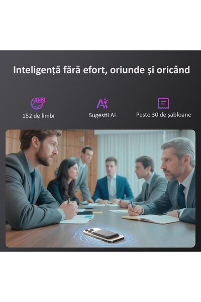 ENZIRO Reportofon inteligent cu inteligență artificială și ChatGPT, 64 GB, traducere în timp real (peste 152 de limbi)