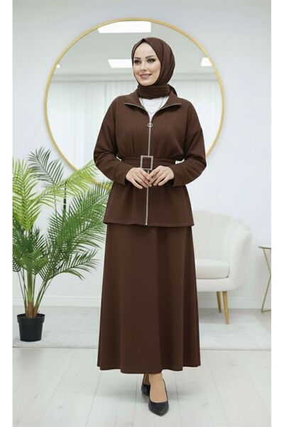 VOLT CLOTHİNG Loyşa Belt Detailed Skirt Suit