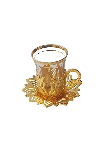 BUSEM Turkish Tea Set for 2 People, 9 Pieces, Busem, Gold